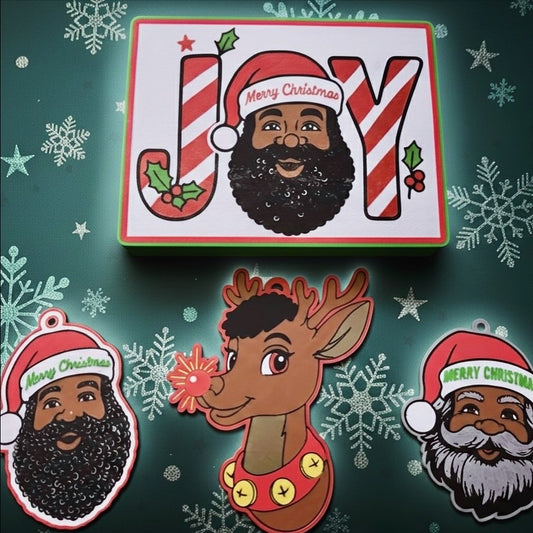 Younger Black Santa Ornament