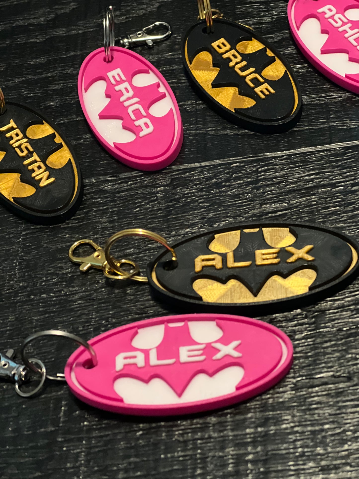 Customizable Batman Logo Keychain