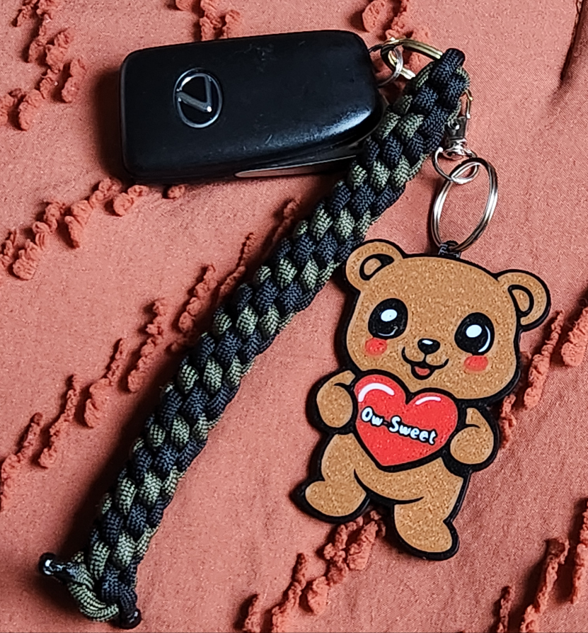 “Ow-Sweet” Teddy Bear Keychain